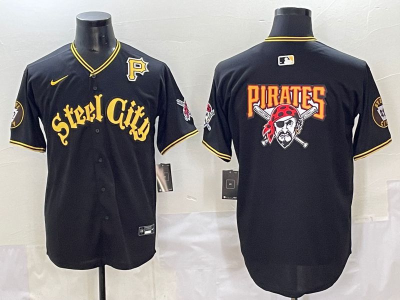 Men 2025 Pittsburgh Pirates Blank Black Game Nike MLB Jersey style 7155->pittsburgh pirates->MLB Jersey